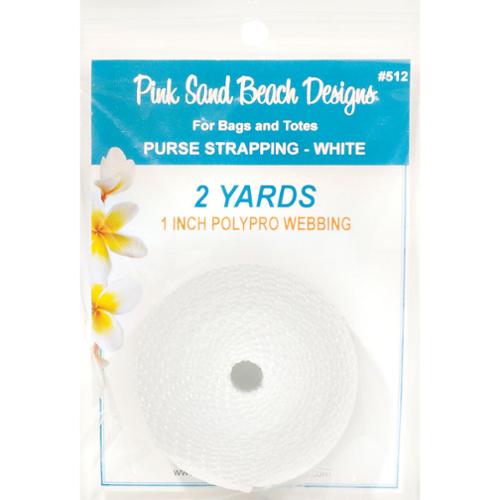 Webbing | 1" Purse Strapping | WHITE | Pink Sands Beach Design