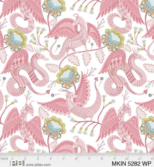 P&B Textiles | Mystical Kingdom | Allover Dragons | Pink