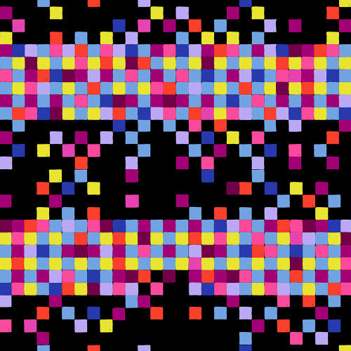 Ruby Star Society | Sarah Watts | Glow Garden | Geometric Squares Black