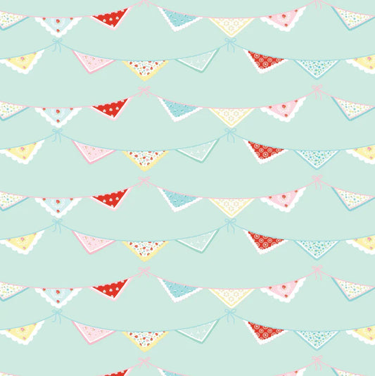Poppie Cotton | Market Day | MK24555 | Bunting Print Mint