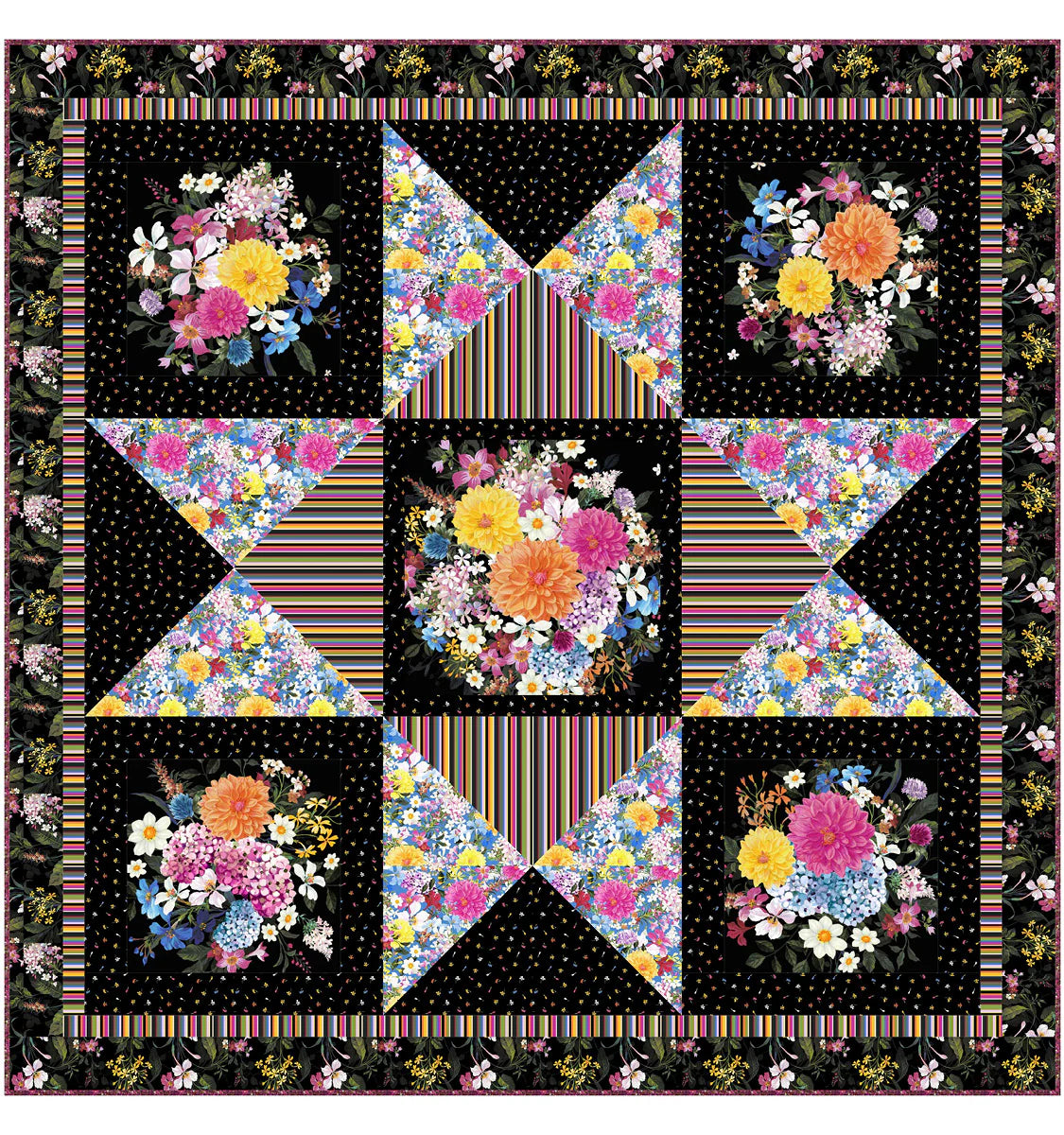 Quilt Kit | Petal Pop Star | Wendy Sheppard | 49" x 49"