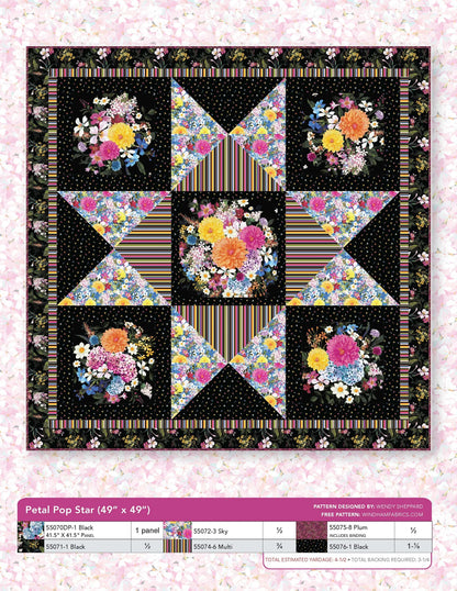 Quilt Kit | Petal Pop Star | Wendy Sheppard | 49" x 49"