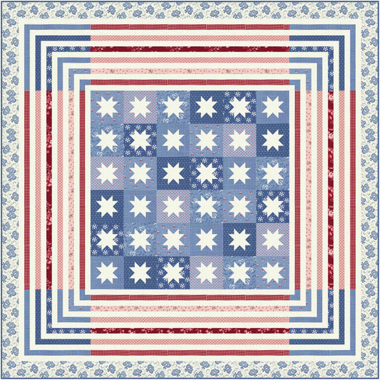Moda | Hollyhocks & Roses | My Home Sweet Home | DIGITALLY PRINTED QUILT TOP