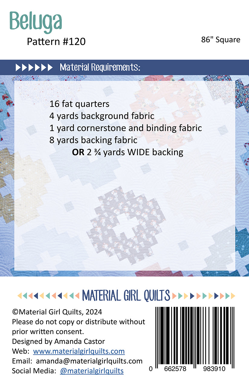 Riley Blake | Amanda Castor Beluga Quilt Pattern | P143-BELUGA
