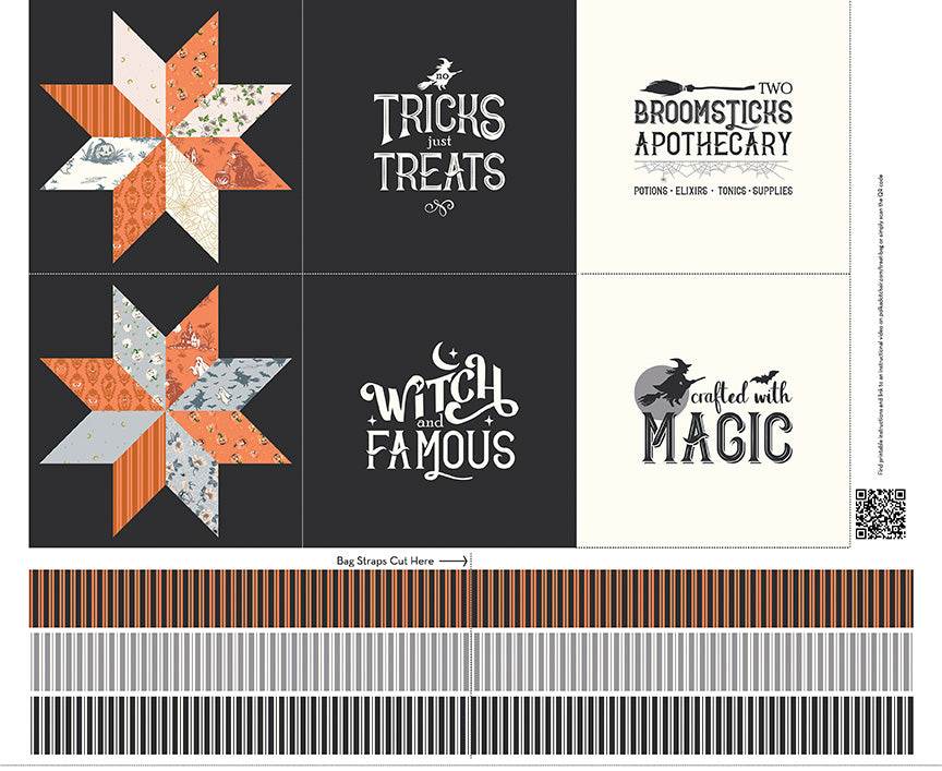 Cobweb Cottage 35 1/2" x 43 1/2" Trick-or-Treat Bag Panel