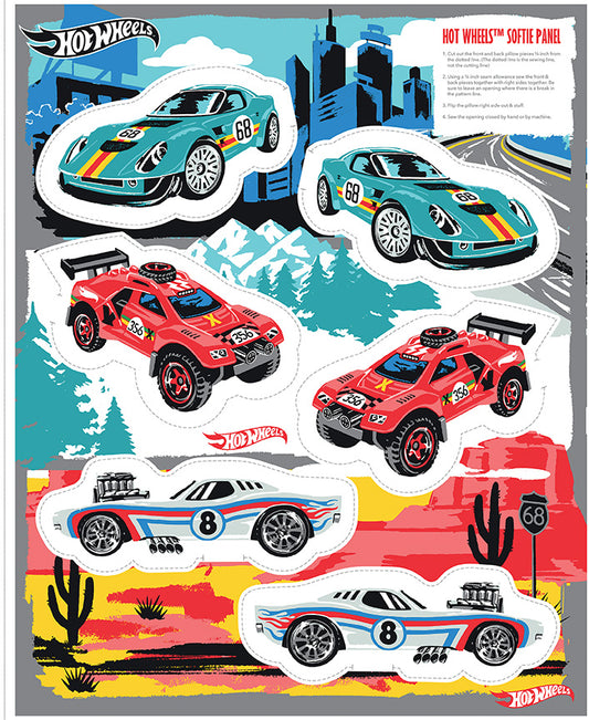 Hot Wheels™ Drive Around the World 35 1/2" x 43 1/2" Hot Wheels™ Softie Panel