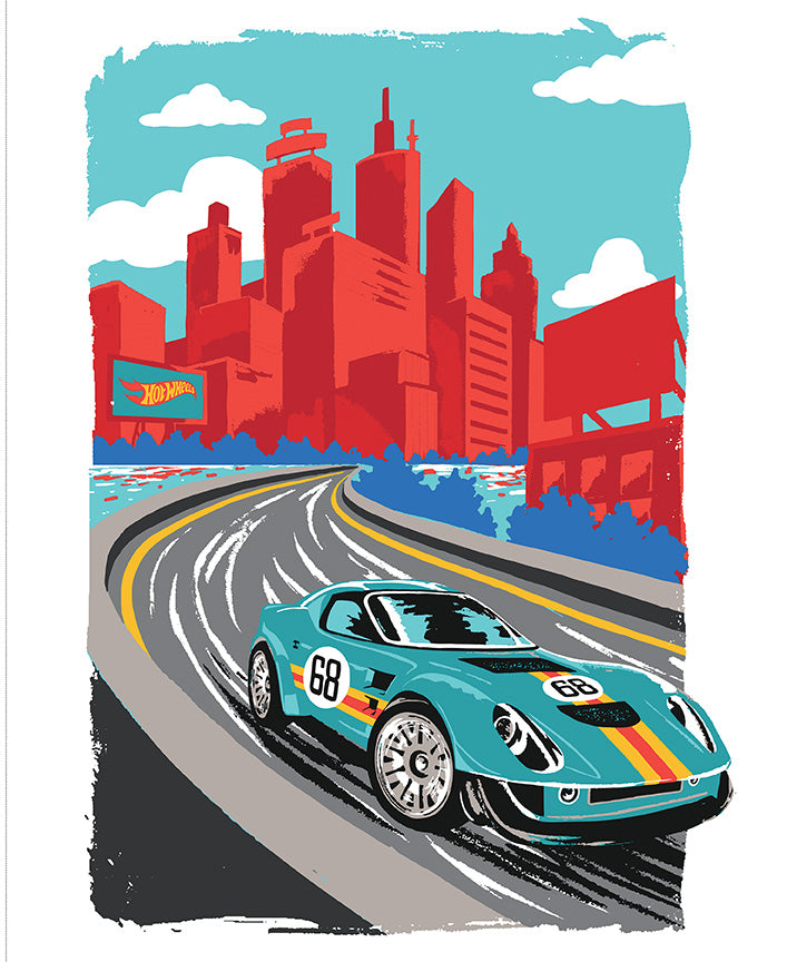 Hot Wheels™ Drive Around the World 35 1/2" x 43 1/2" Home Stretch Panel