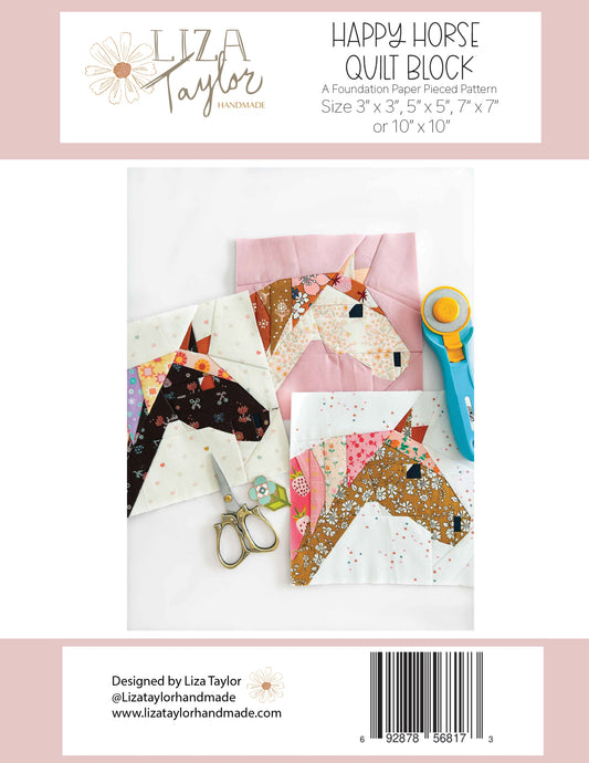 Riley Blake Designs | Liza Taylor Handmade | Happy Horse Quilt Block Pattern | P260-HAPPYHORSE
