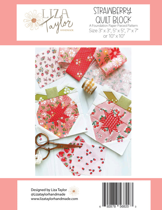Riley Blake Designs | Liza Taylor Handmade | Strawberry Quilt Block Pattern | P260-STRAWBERRY