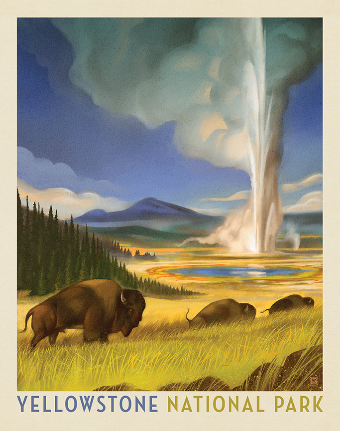 Riley Blake Designs | National Parks | National Parks Yellowstone National Park 36" x 43" Poster Panel | PD16136-PANEL
