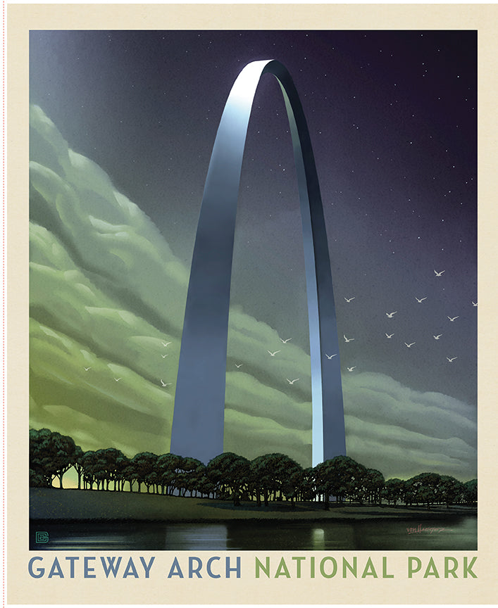 Riley Blake Designs | National Parks | National Parks Digitally-Printed 35 1/2" x 43 1/2" Gateway Arch Poster Panel | PD17704-PANEL