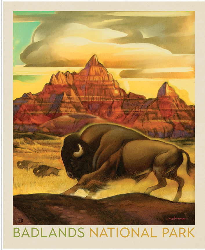 Riley Blake Designs | National Parks | National Parks 35 1/2" x 43 1/2" Badlands Poster Panel | PD19142-PANEL