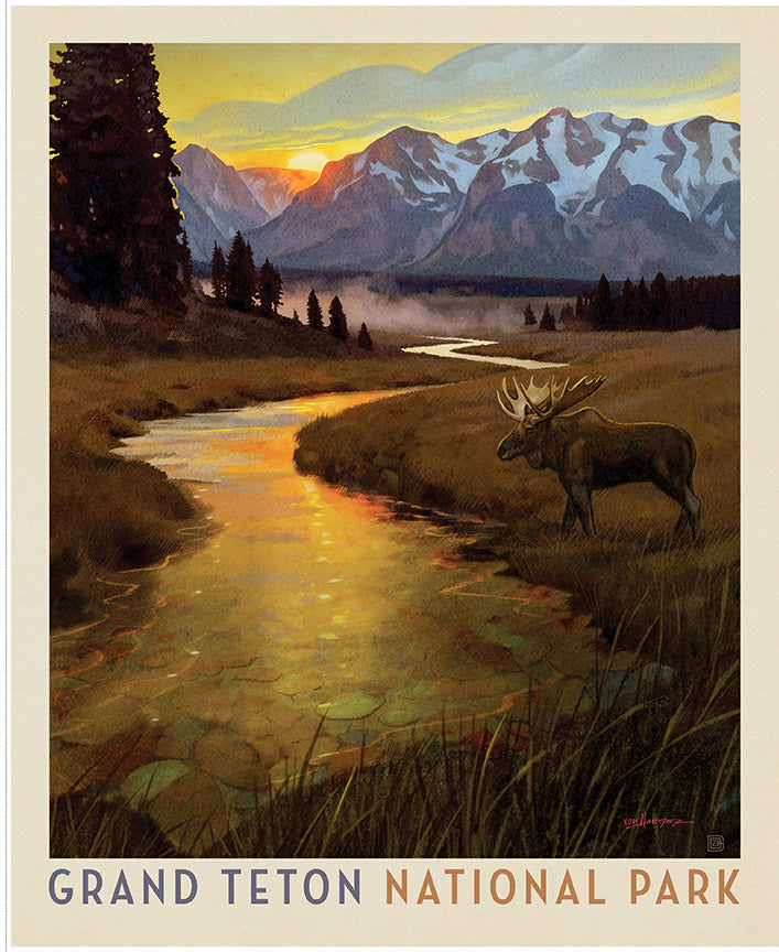 Riley Blake Designs | National Parks | National Parks 35 1/2" x 43 1/2" Grand Teton Poster Panel | PD19149-PANEL