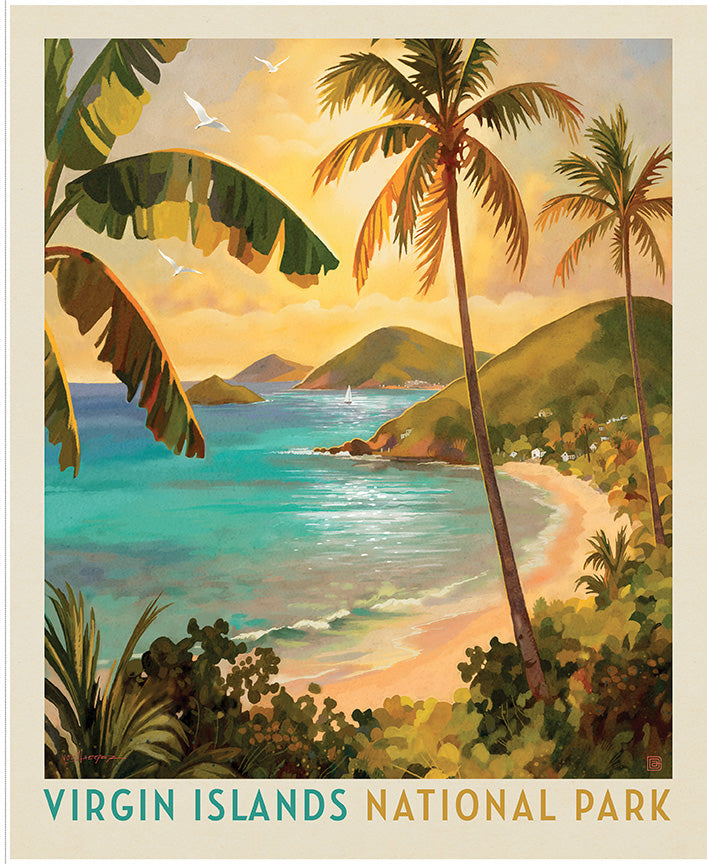 Riley Blake Designs | National Parks | National Parks 35 1/2" x 43 1/2" Virgin Islands Poster Panel | PD19156-PANEL