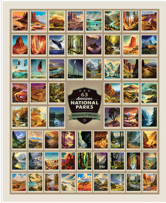 Riley Blake Designs | National Parks | National Parks 54" x 72" Wilderness & Wonder Panel | PD19158-PANEL