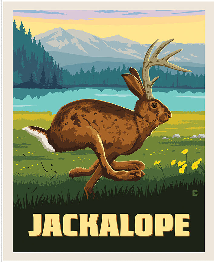 Riley Blake Designs | Legends of the National Parks | Legends of the National Parks 35 1/2" x 43 1/2" Jackalope Panel | PD19168-PANEL