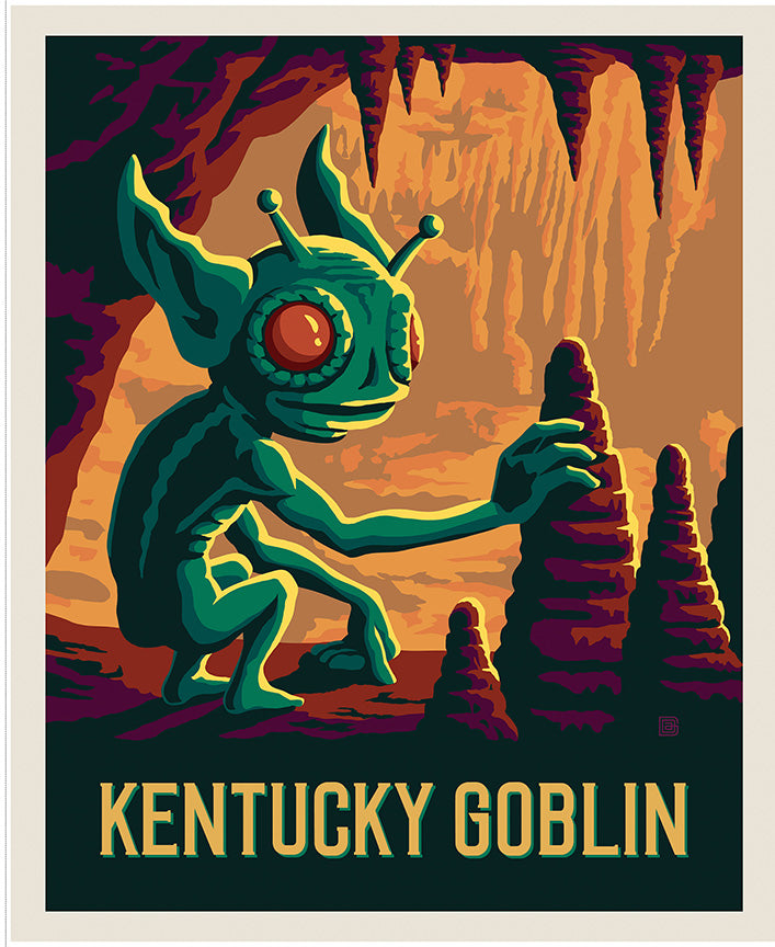 Riley Blake Designs | Legends of the National Parks | Legends of the National Parks 35 1/2" x 43 1/2" Kentucky Goblin Panel | PD19170-PANEL