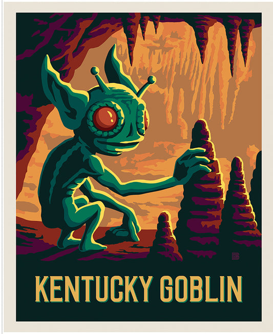 Riley Blake Designs | Legends of the National Parks | Legends of the National Parks 35 1/2" x 43 1/2" Kentucky Goblin Panel | PD19170-PANEL