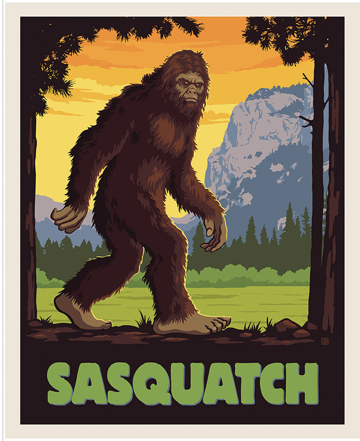 Riley Blake Designs | Legends of the National Parks | Legends of the National Parks 35 1/2" x 43 1/2" Sasquatch Panel | PD19172-PANEL