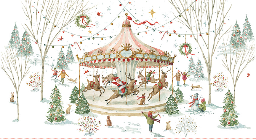 Riley Blake Designs | Santa's Fair | Santa's Fair 23 1/2" x 43 1/2" Panel | PD19208-PANEL