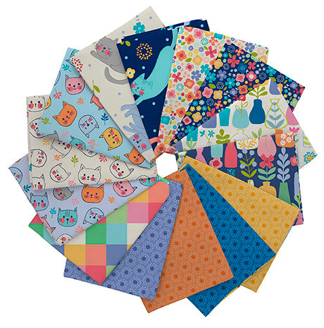 Ink & Arrow | Purrty Plants & Cats | Fat Quarter Bundle (14)