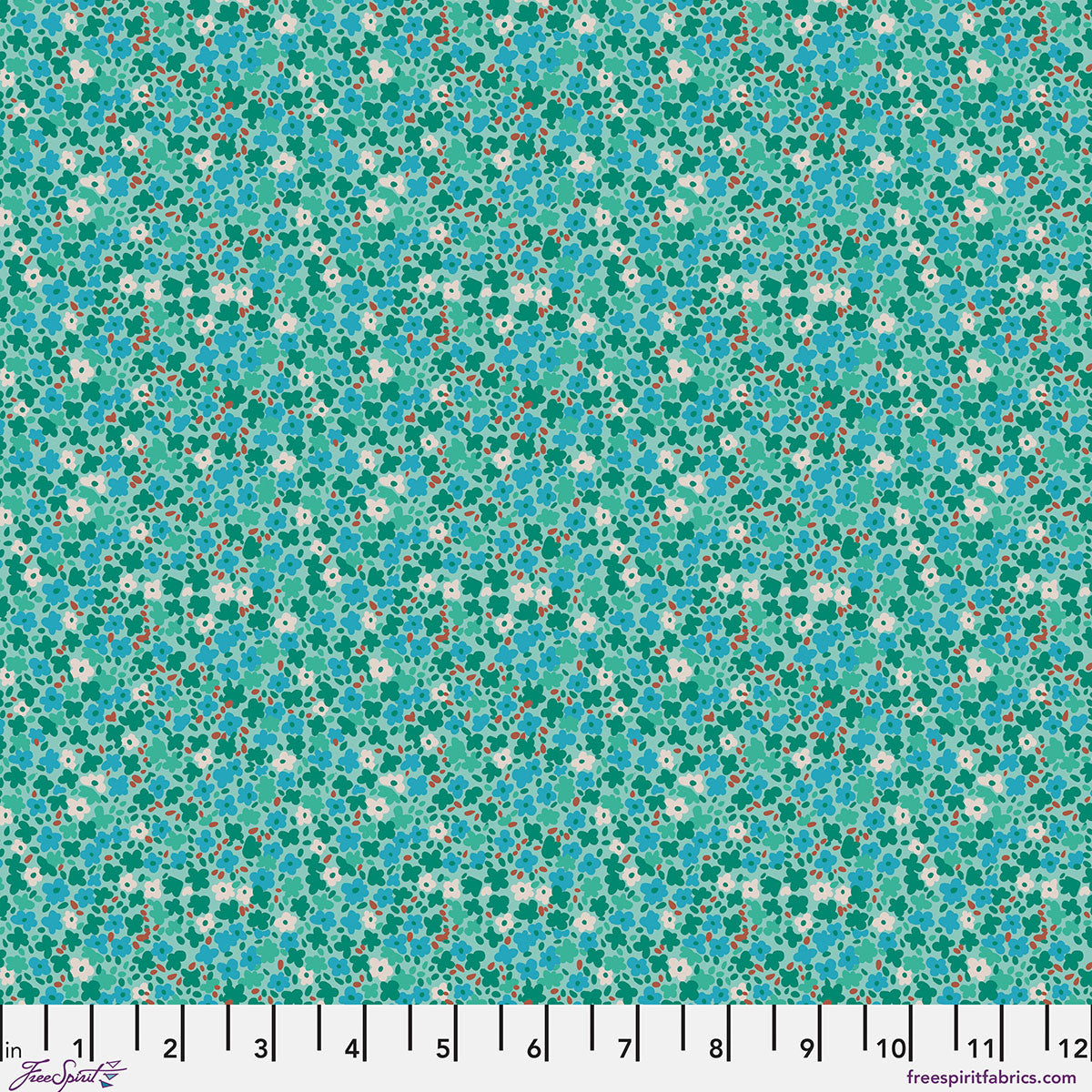 Ditsy - Mint Petite Prints FreeSpirit cotton fabric