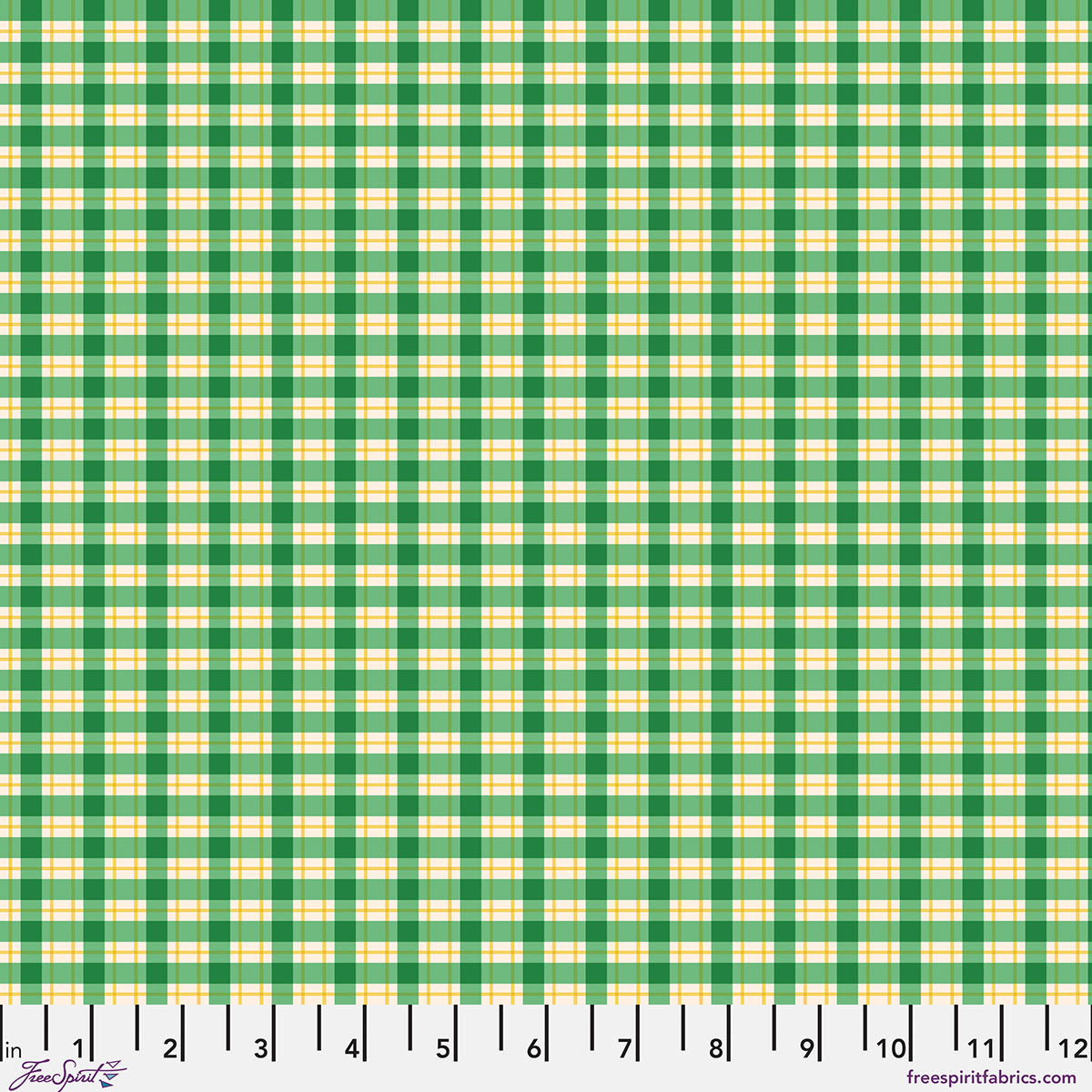 Chaperones Gingham - Basil Stannie & Lloyd FreeSpirit cotton fabric
