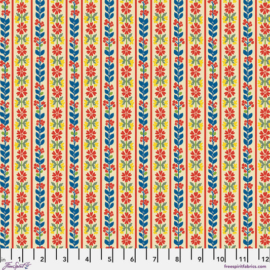 Stripe - Tea Stannie & Lloyd FreeSpirit cotton fabric