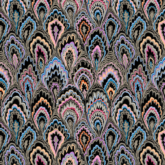 Free Spirit | Kaffe Fassett Collective | Marble Scallops Black