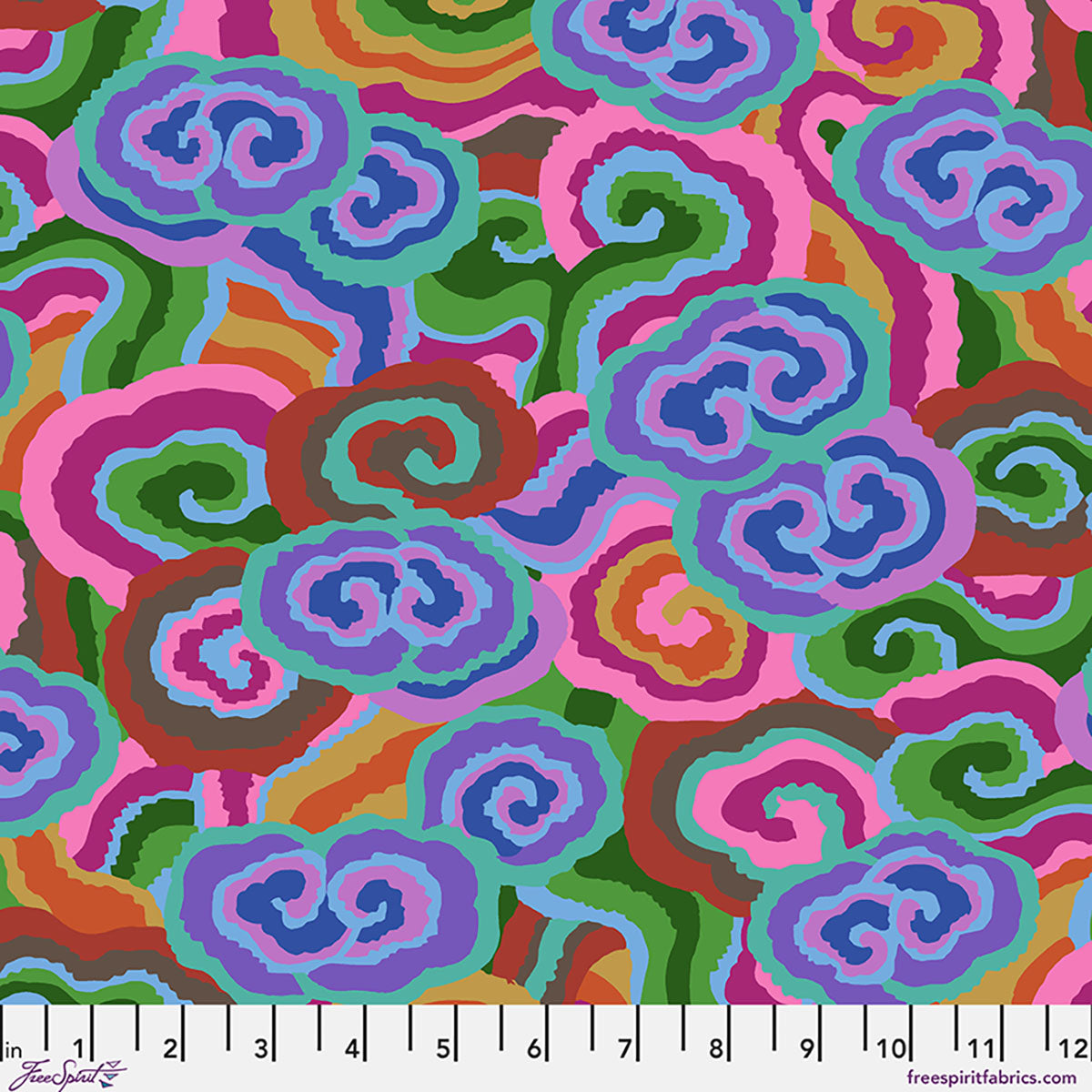 FreeSpirit | Kaffe Fassett Collective August 2026 | Cloud Scrolls | Deep | PWPJ138.DEEP