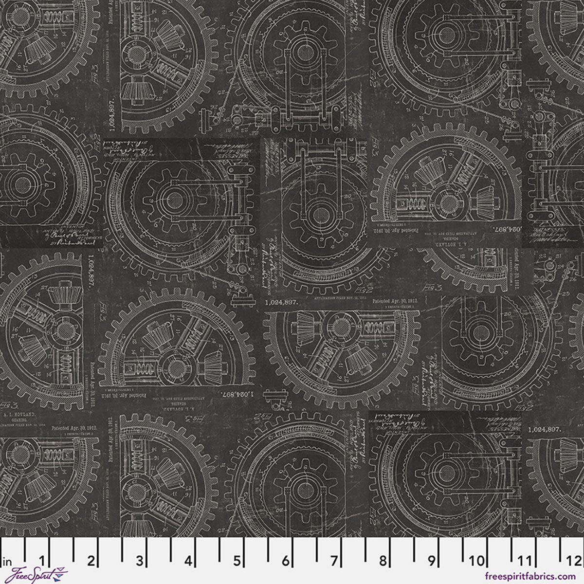 Neutral Gears fabric in Neutral by Tim Holtz for FreeSpirit