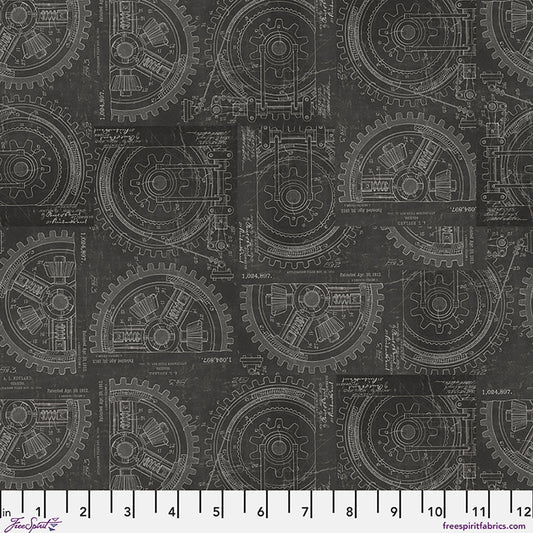 Neutral Gears fabric in Neutral by Tim Holtz for FreeSpirit