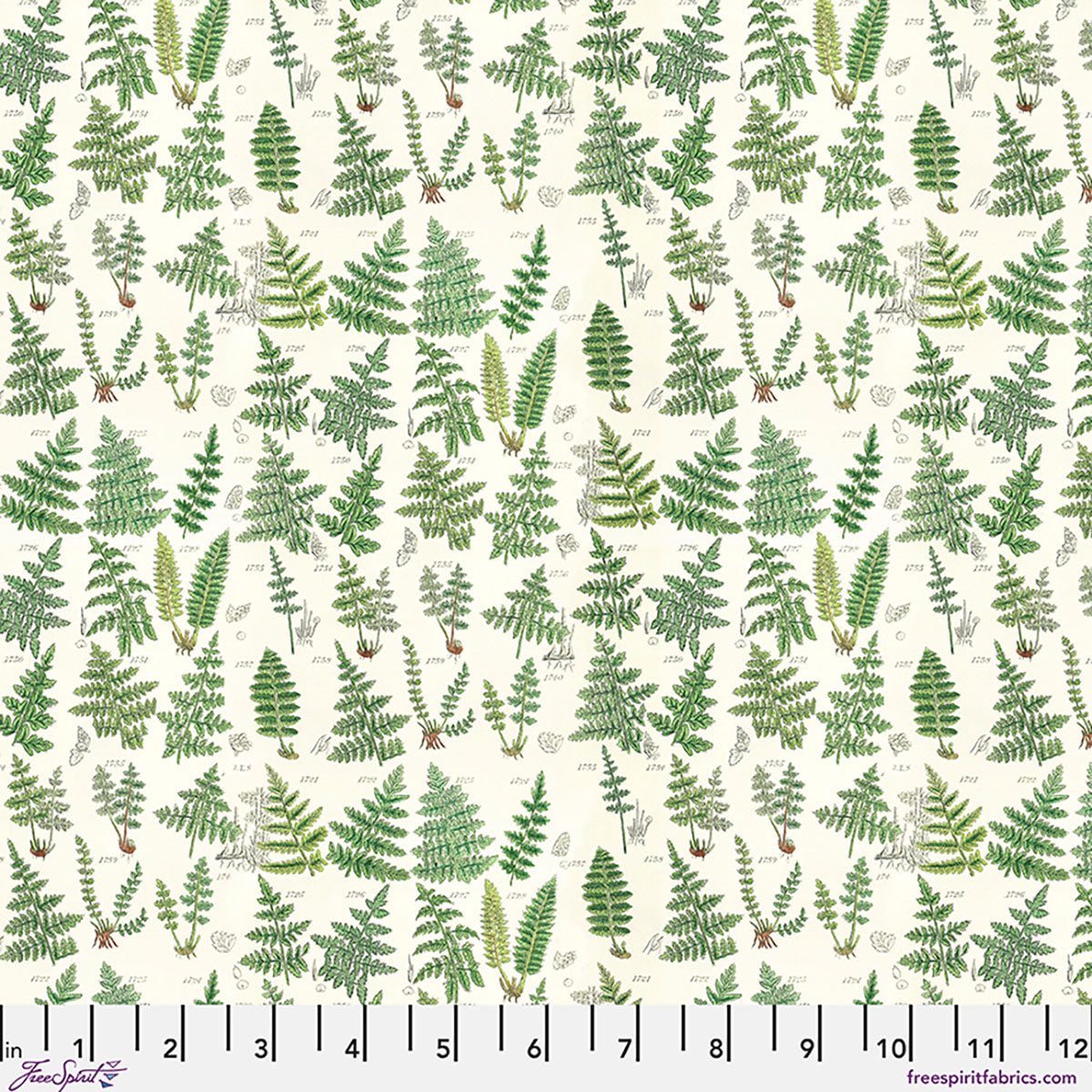 Green Ferns fabric in Green by Tim Holtz for FreeSpirit