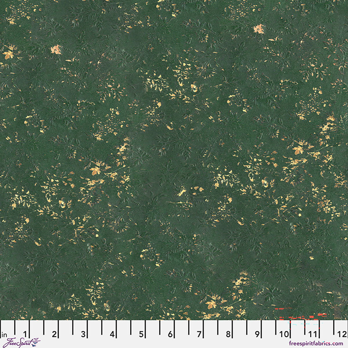 Green Vintage fabric in Green by Tim Holtz for FreeSpirit