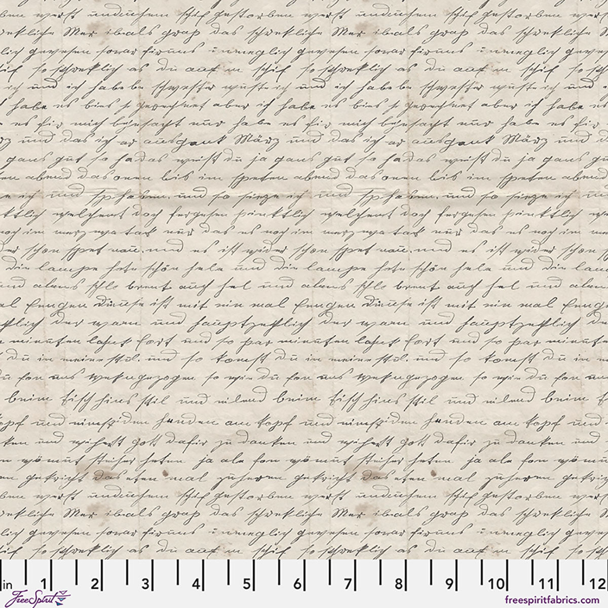 Charcoal Handwriting fabric in Charcoal by Tim Holtz for FreeSpirit
