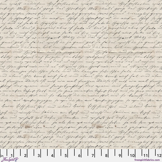 Charcoal Handwriting fabric in Charcoal by Tim Holtz for FreeSpirit