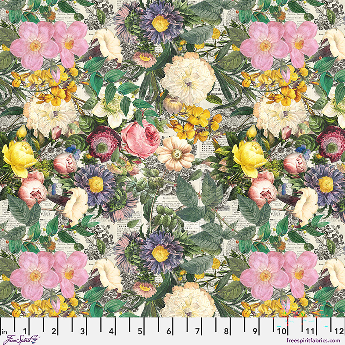 Multi Floristry fabric in Multi by Tim Holtz for FreeSpirit
