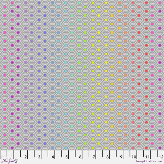 Hexy Rainbow - Dove Tula Pink True Colors FreeSpirit fabric