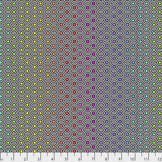 Hexy Rainbow - Ink Tula Pink True Colors FreeSpirit fabric
