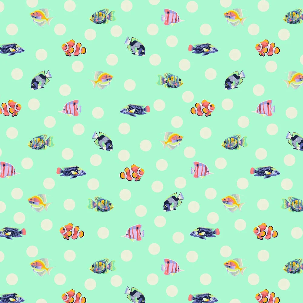 Free Spirit | Tula Pink | Floral Reef | School Crossing | Seafoam