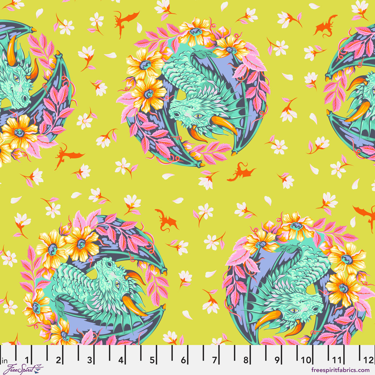 FreeSpirit Fabrics | Legendary | Dragon Ball She | Apple | PWTP282.APPLE | Tula Pink