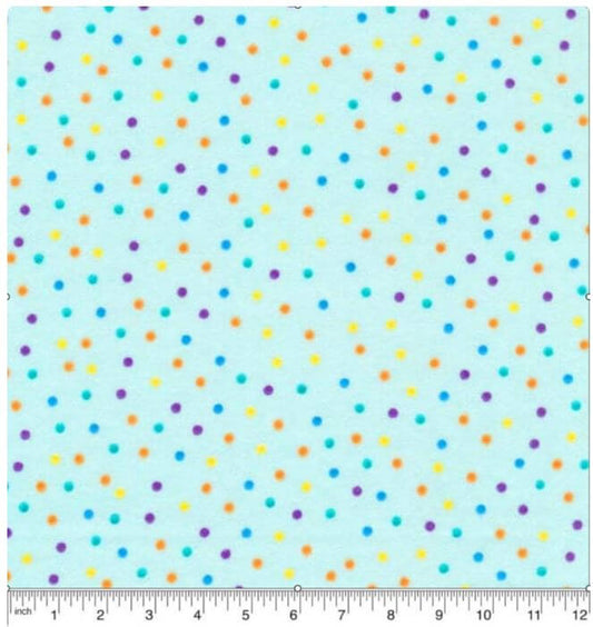 Fabri-Quilt, Inc. | Fluffy Flannel Dots | Turquoise
