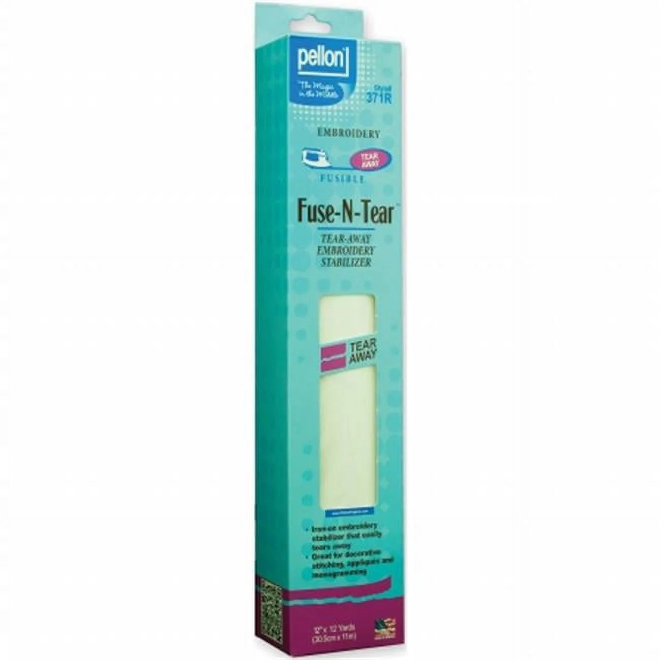 Pellon | Fuse-N-Tear | Tear-Away Embroidery Stabilizer | 371R | 12" x 12 yds