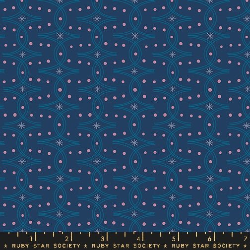 Ruby Star | Endpaper | Jen Hewett | Geometric | Bluebell