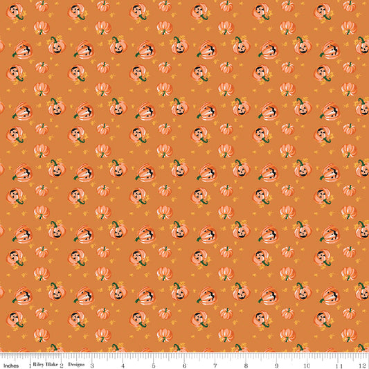 Riley Blake Designs | Cobweb Cottage | Pumpkin Toss Orange Sparkle | Orange | SC19082-ORANGE
