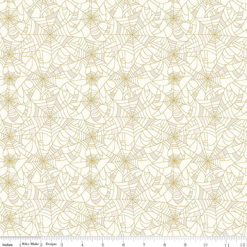 Riley Blake Designs | Cobweb Cottage | Cobwebs Cloud Sparkle | Off White | SC19085-CLOUD