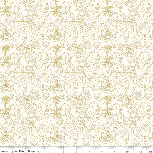 Riley Blake Designs | Cobweb Cottage | Cobwebs Cloud Sparkle | Off White | SC19085-CLOUD