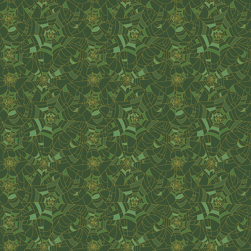 Riley Blake Designs | Cobweb Cottage | Cobwebs Pickle Sparkle | Green | SC19085-PICKLE