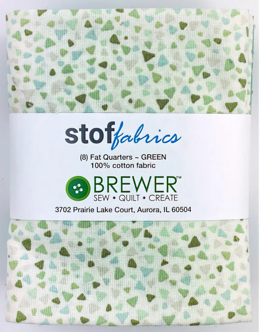 stoffabrics (8) fat quarter bundle-green