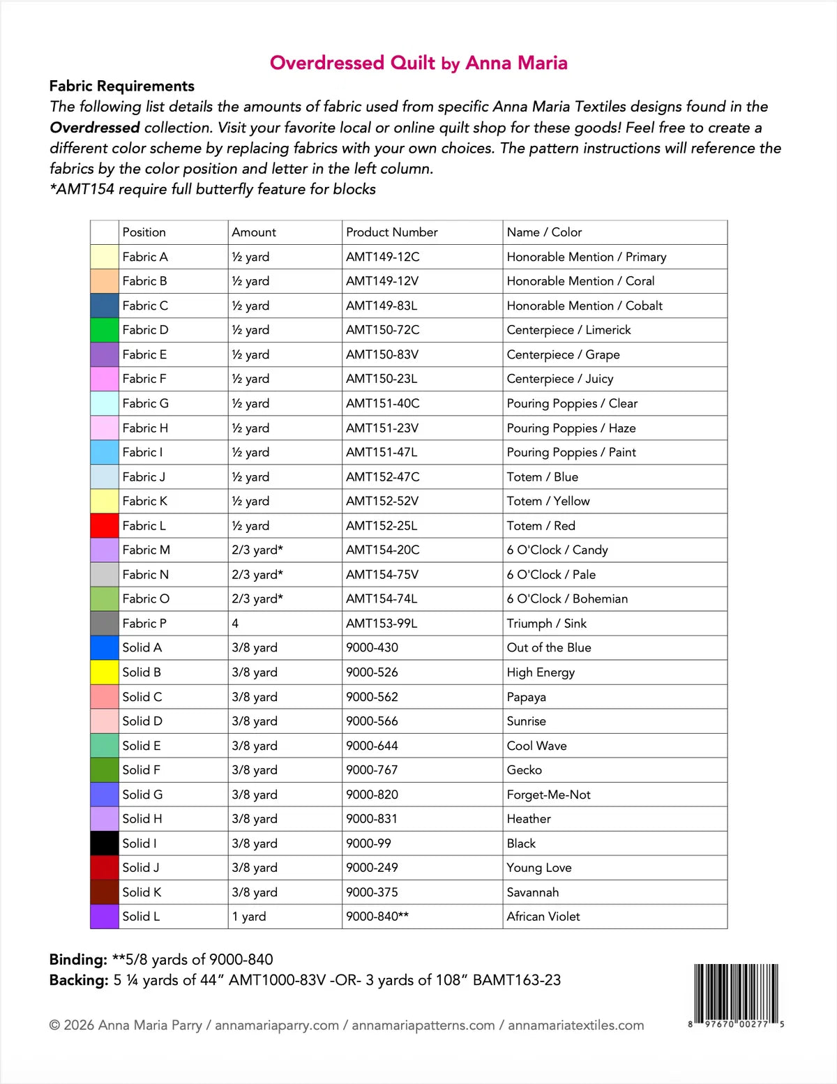 Quilt Pattern | Overdressed | Anna Maria Patterns | Anna Maria Parry